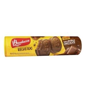 Biscoito Chocolate Recheio Morango Bauducco Recheados Pacote 140g